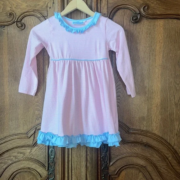 Trotter St Fall Pink and blue ruffled dress - Picture 2 of 16